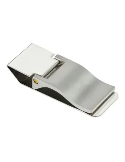 Cudworth Brushed Rhodium Plated Money Clip in Silver