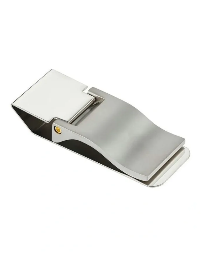 Cudworth Brushed Rhodium Plated Money Clip in Silver