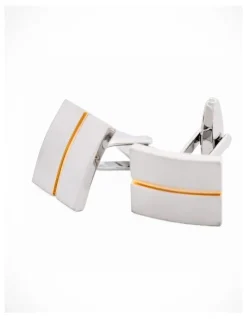 Cudworth Brushed Rhodium Gold Cufflinks