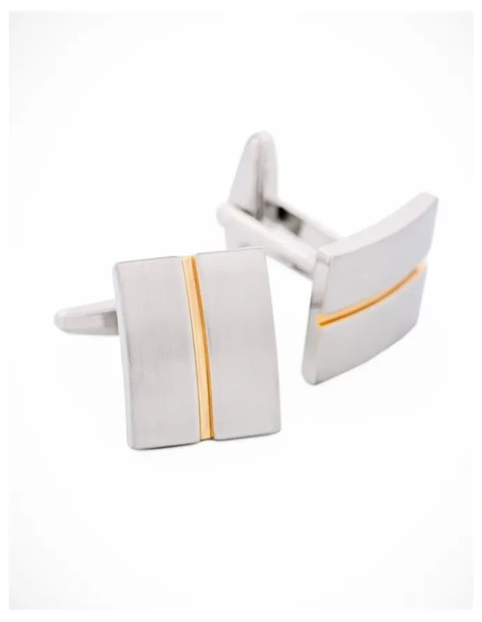 Cudworth Brushed Rhodium Gold Cufflinks