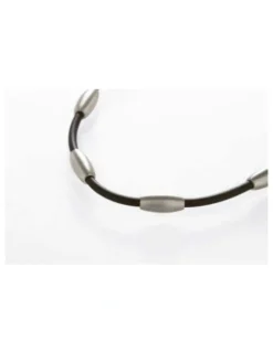 Cudworth Brushed Stainless Steel And Rubber Neckpiece in Silver