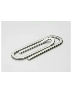Cudworth Brushed Stainless Steel and Paper Clip Money Clip in Silver
