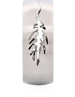 Cudworth Brushed Stainless Steel with Cutout Fish Pattern Ring in Silver