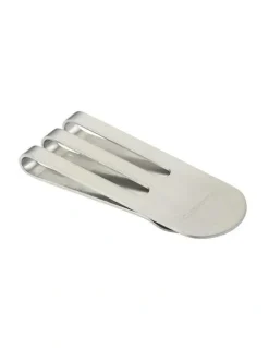 Cudworth Brushed Stainless Steel & Gold Screw Money Clip in Silver