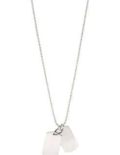 Cudworth Brushed Stainless Steel Double Chain in Silver