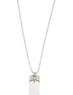 Cudworth Brushed Stainless Steel Double Chain in Silver