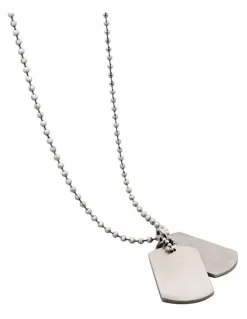 Cudworth Brushed Stainless Steel Double Chain in Silver