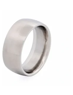 Cudworth Brushed Stainless Steel Band Ring in Silver