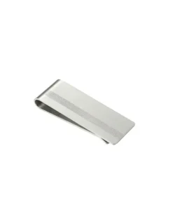 Cudworth Brushed Stainless Steel Money Clip With Stripe Pattern in Silver