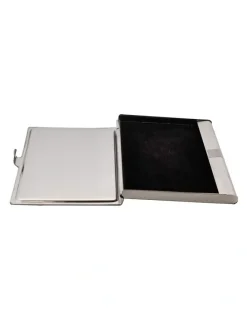 Cudworth Brushed Stainless Steel Wave Pattern Card Case in Silver