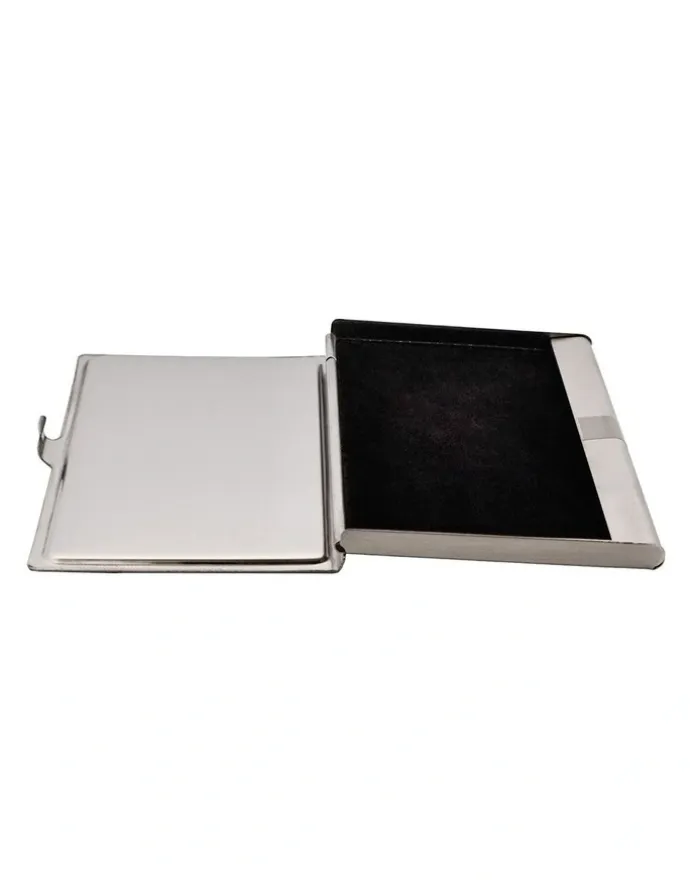 Cudworth Brushed Stainless Steel Wave Pattern Card Case in Silver