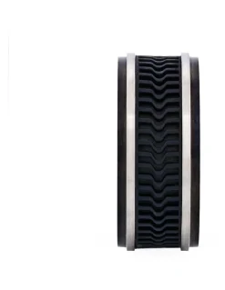 Cudworth Brushed Stainless Steel & Ion Plated With Rubber Tread Ring in Black