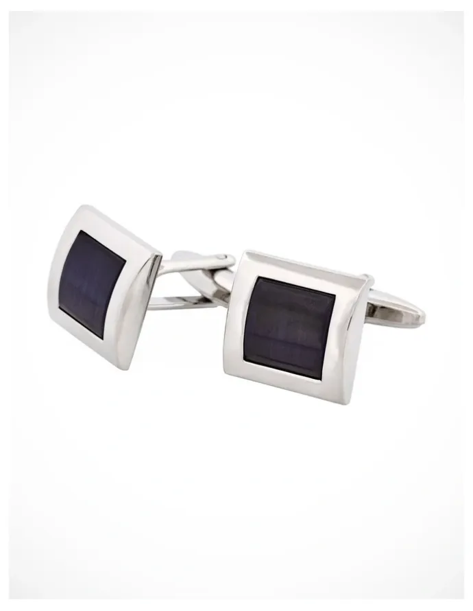 Cudworth Cats Eye Cufflinks in Black