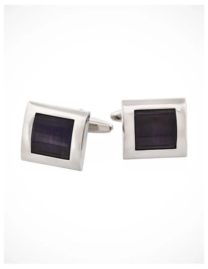 Cudworth Cats Eye Cufflinks in Black