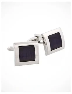Cudworth Cats Eye Cufflinks in Black