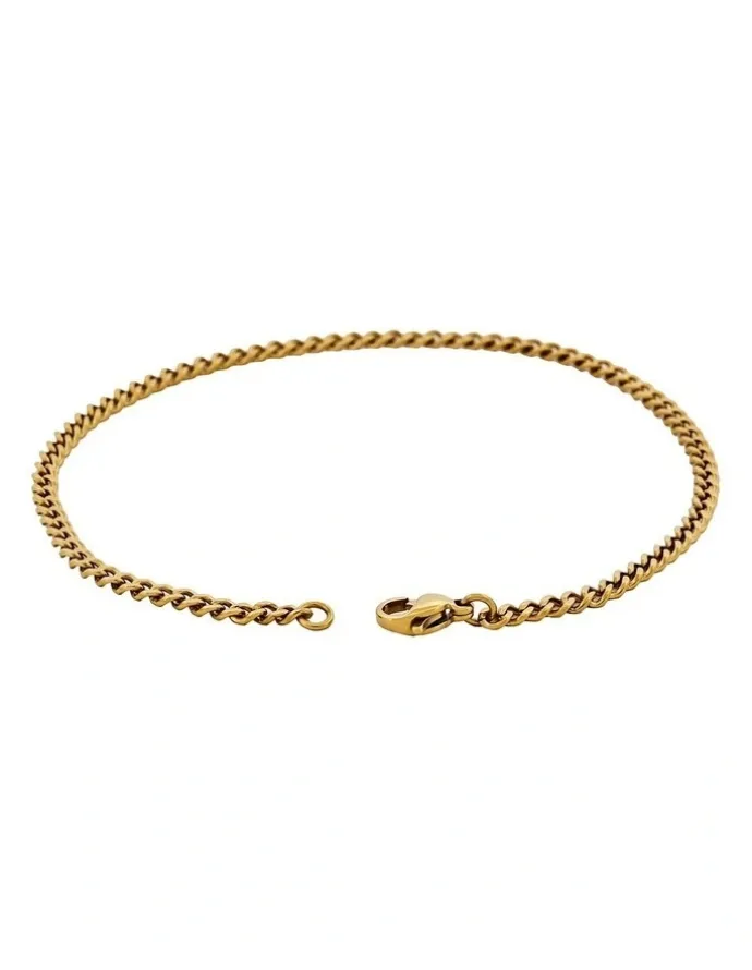 Cudworth Classic Cuban Link Bracelet Ion Plated Gold (215 x 3mm)