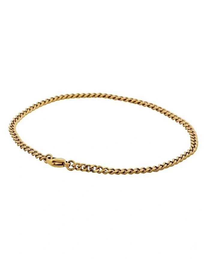 Cudworth Classic Cuban Link Bracelet Ion Plated Gold (215 x 3mm)