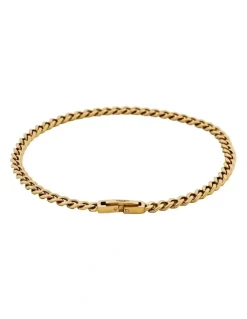 Cudworth Classic Cuban Link Bracelet Ion Plated Gold (215 x 4mm)