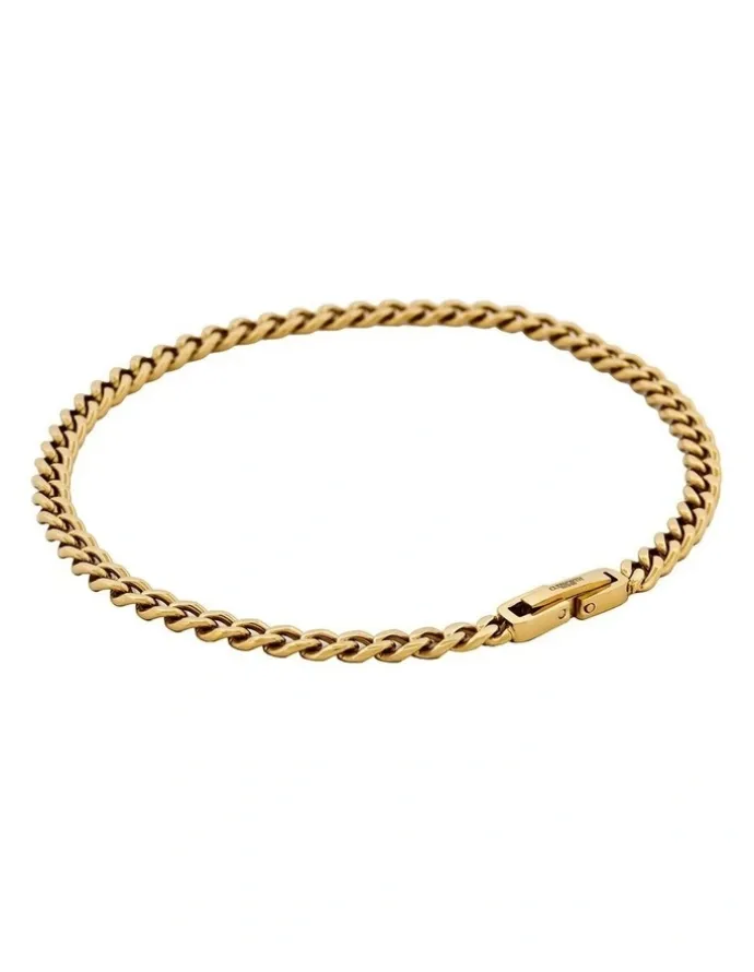 Cudworth Classic Cuban Link Bracelet Ion Plated Gold (215 x 4mm)