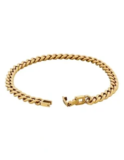 Cudworth Classic Cuban Link Bracelet Ion Plated Gold (215 x 6mm)