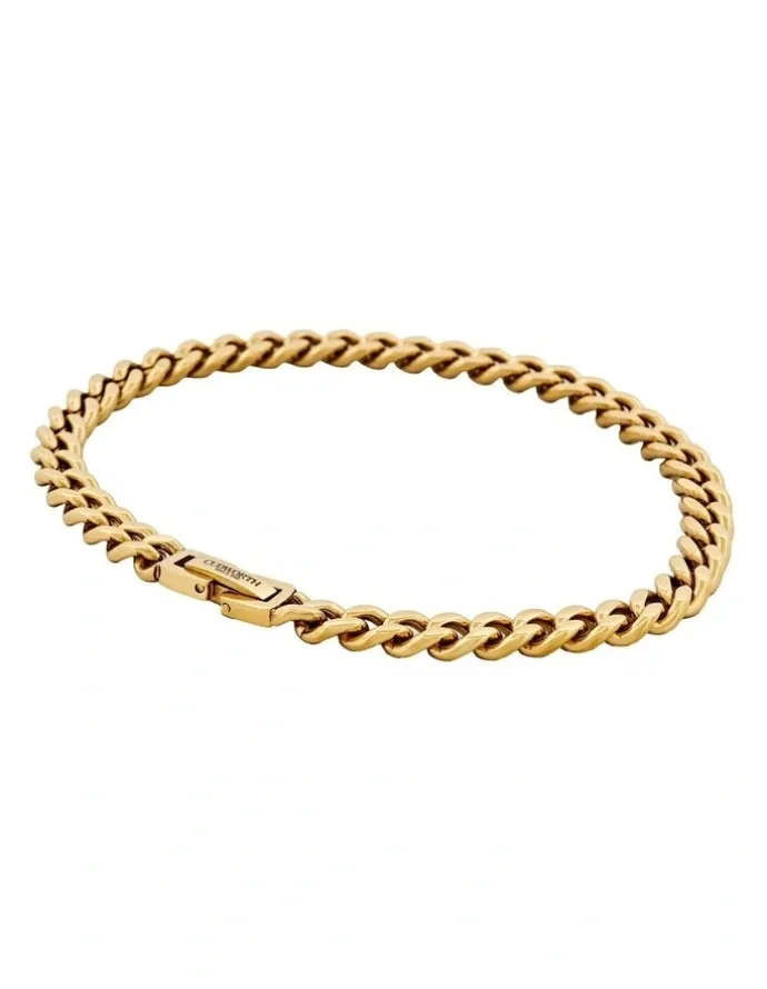 Cudworth Classic Cuban Link Bracelet Ion Plated Gold (215 x 6mm)