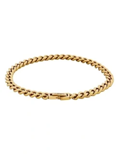 Cudworth Classic Cuban Link Bracelet Ion Plated Gold (215 x 6mm)