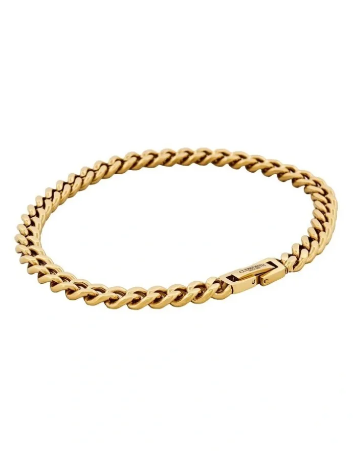 Cudworth Classic Cuban Link Bracelet Ion Plated Gold (215 x 6mm)