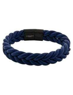 Cudworth Classic Marine Leather Bracelet in Navy