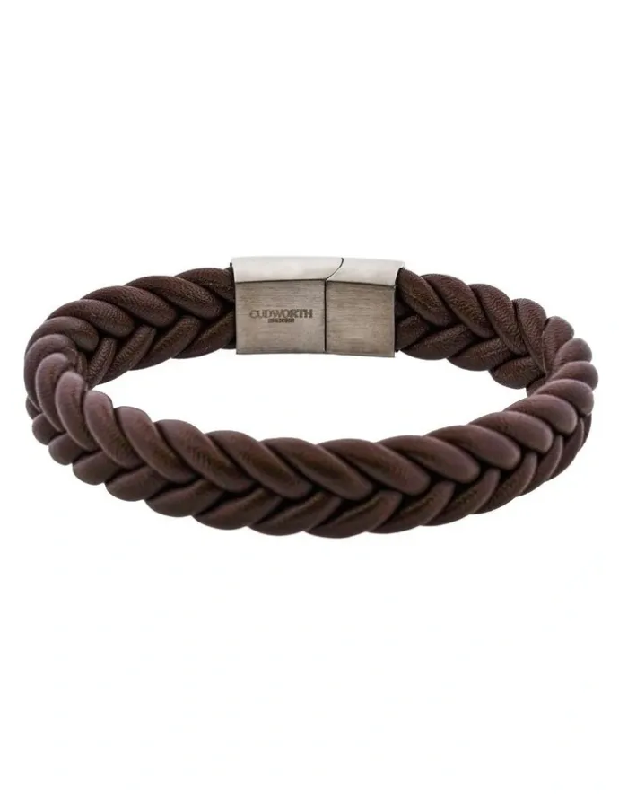 Cudworth Classic Umber Leather Bracelet in Brown