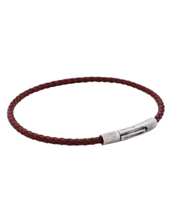 Cudworth Cudworth MAGRO Leather 3mm with stainless steel clasp bracelet 21.5MM - MARRONE