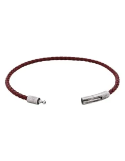 Cudworth Cudworth MAGRO Leather 3mm with stainless steel clasp bracelet 21.5MM - MARRONE