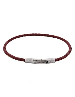 Cudworth Cudworth MAGRO Leather 3mm with stainless steel clasp bracelet 21.5MM - MARRONE