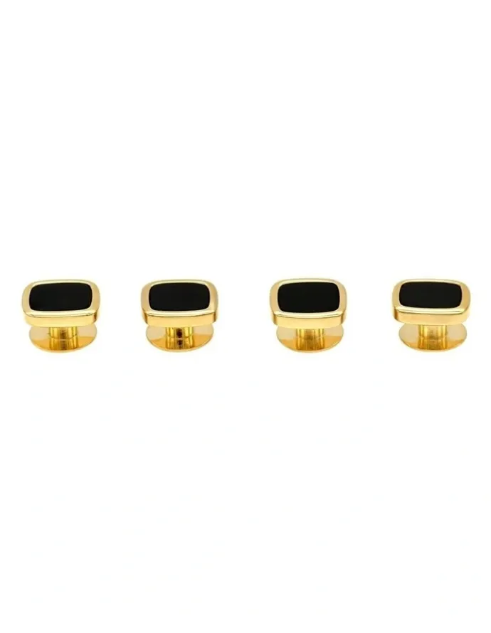 Cudworth Cushion Shirt Stud Set of 4 in Gold/Black