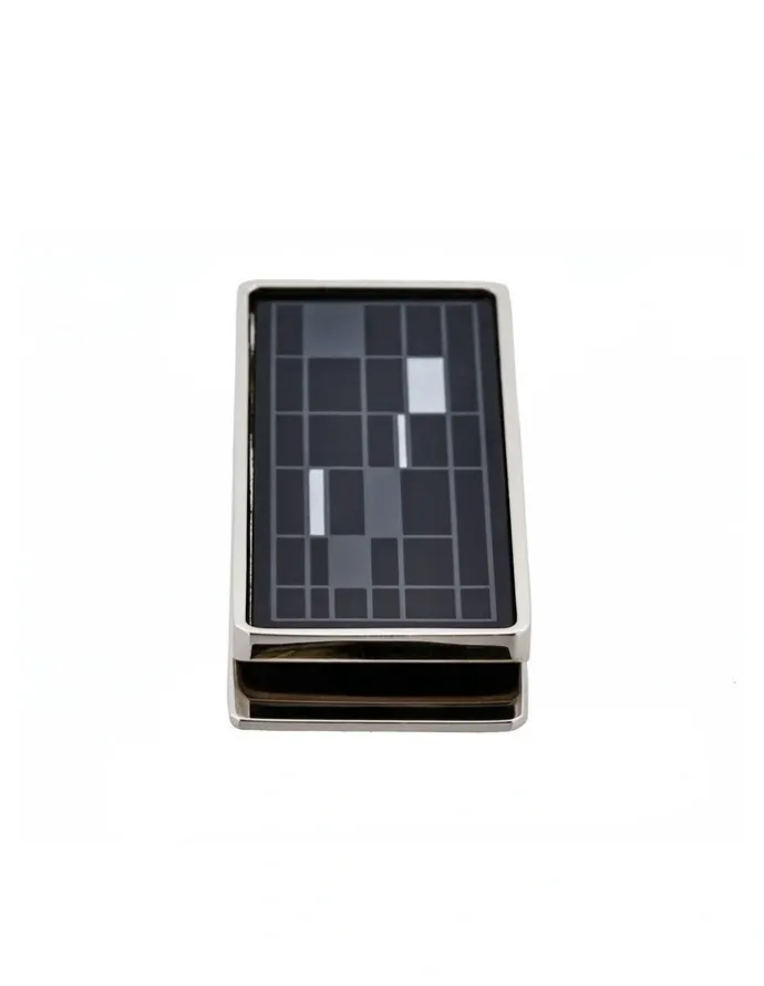 Cudworth Enamel Patterned Money Clip in Black/White