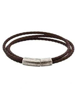 Cudworth Fallout Multi Strand Leather Bracelet in Brown
