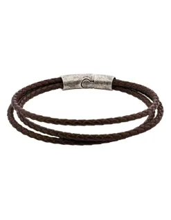 Cudworth Fallout Multi Strand Leather Bracelet in Brown