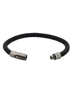 Cudworth Fallout Shadow Line Leather Bracelet in Blacl