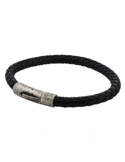 Cudworth Fallout Shadow Line Leather Bracelet in Blacl