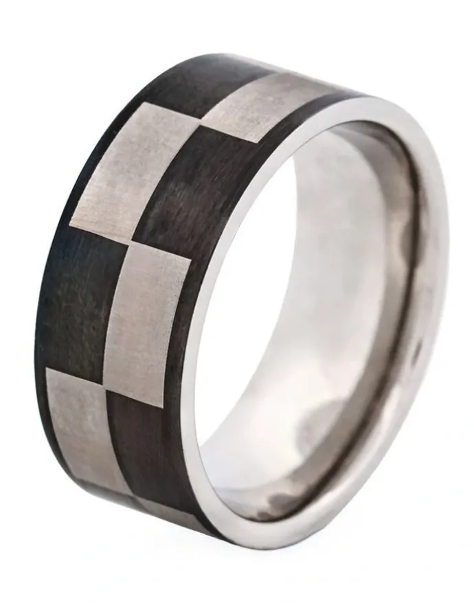 Cudworth Frosted Stainless Steel with Ion Plated Check Ring in Black