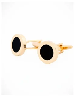 Cudworth Gold Plated And Round Dress Cufflinks in Multi