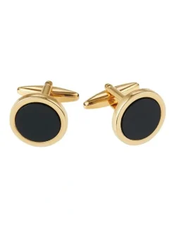 Cudworth Gold Plated And Round Dress Cufflinks in Multi
