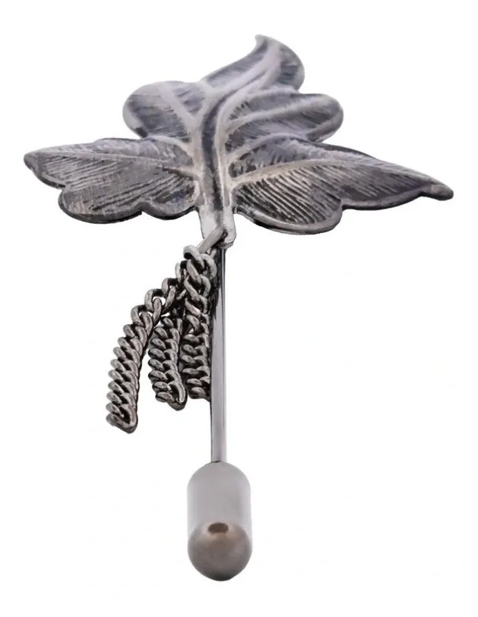 Cudworth Gun Metal Leaf Lapel Pin