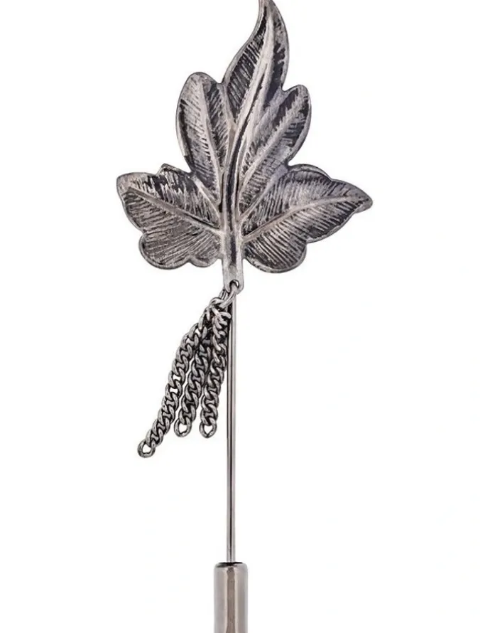 Cudworth Gun Metal Leaf Lapel Pin