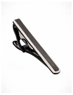 Cudworth Gun Metal Ribbed Plated Tie Bar
