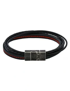 Cudworth Inferno Dual Weave Leather Bracelet in Multi
