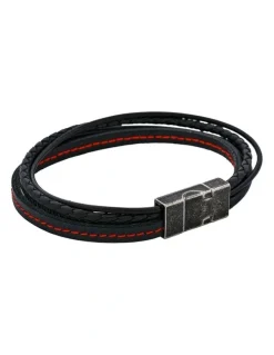 Cudworth Inferno Dual Weave Leather Bracelet in Multi