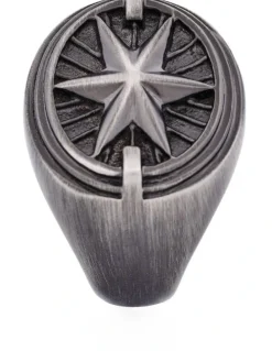 Cudworth Ion Plated Antique Stainless Steel Ring in Gunmetal