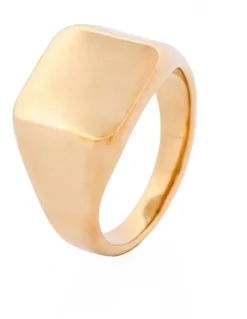 Cudworth Ion Plated 14K Polished Stainless Steel Signet Ring in Gold