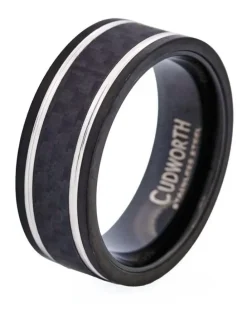 Cudworth Ion Plated Stainless Steel with Carbon Fibre Inlay Ring in Black