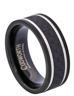 Cudworth Ion Plated Stainless Steel with Carbon Fibre Inlay Ring in Black